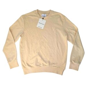 NEW! • INIMIGO • Size LARGE Cream Crewneck Sweatshirt Embroidered Heart Sweater